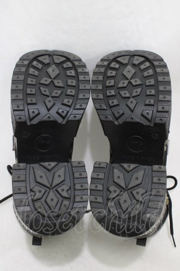 画像3: YOSUKE / 厚底ショートブーツ S ブラックジャガード H-26-03-15-001-PU-SH-KB-ZH (3)