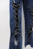 画像3: NieR Clothing / レースアップダメージデニムパンツ  ブルーデニム H-26-03-15-011-PU-PA-KB-ZH (3)