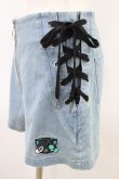 画像3: NieR Clothing / シエル刺繍ショートパンツ  ブルーデニム H-26-03-15-012-PU-PA-KB-ZH (3)