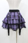 画像2: NieR Clothing / サス付チェックフリルスカート  黒×紫 H-26-03-15-013-PU-SK-KB-ZH (2)