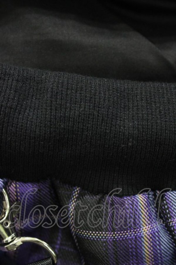 画像3: NieR Clothing / サス付チェックフリルスカート  黒×紫 H-26-03-15-013-PU-SK-KB-ZH (3)