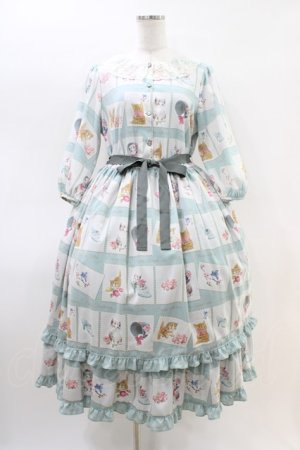 画像: Emily Temple cute / Kitten Stamp Collectionロングワンピース  ミント H-26-03-15-016-ET-OP-KB-ZH