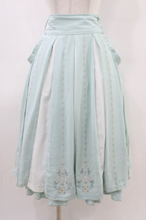 画像: Ozz oneste / 霧蝶刺繍入り袴風プリーツスカート  サックス H-26-03-15-022-OO-SK-KB-ZH