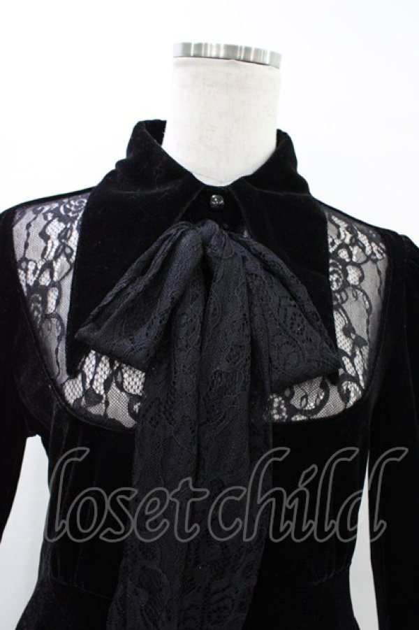 画像3: KILL STAR / レース切替ベルベットワンピース M ブラック H-26-03-15-023-SL-OP-KB-ZH (3)