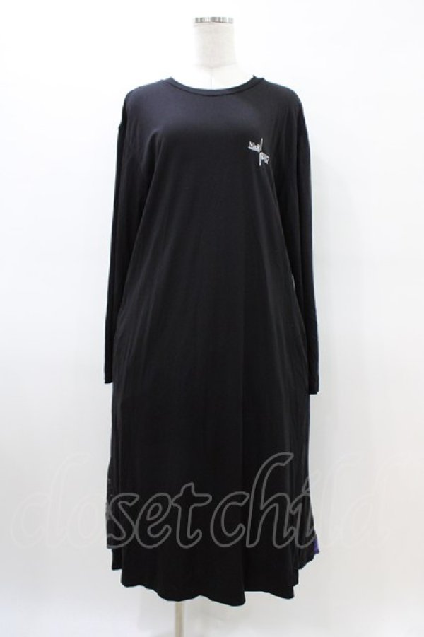 画像1: NieR Clothing / プリント切替ロングワンピース  黒 H-26-03-15-024-PU-OP-KB-ZH (1)