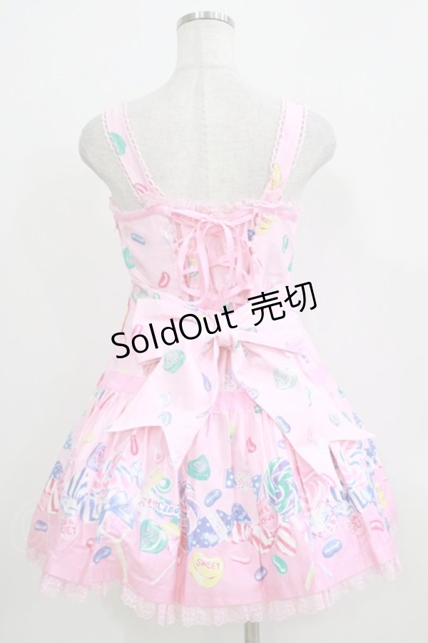 画像3: Angelic Pretty / Candy Treat ローウエストジャンパースカート Free ピンク H-26-03-16-026-AP-OP-NS-ZH (3)