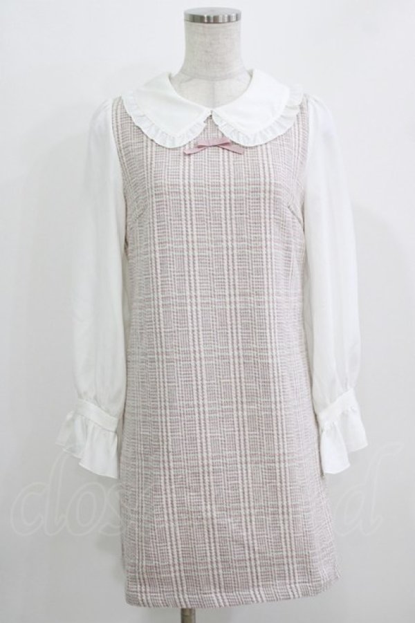 画像1: evelyn / チェック切替ワンピース Free ピンク H-26-03-16-027-LO-OP-NS-ZH (1)