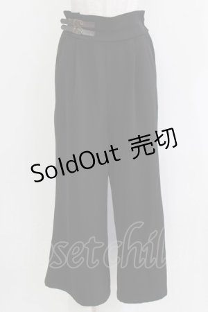 画像: axes femme / ベルトデザインワイドパンツ M ブラック H-26-03-16-028-AX-PA-NS-ZH