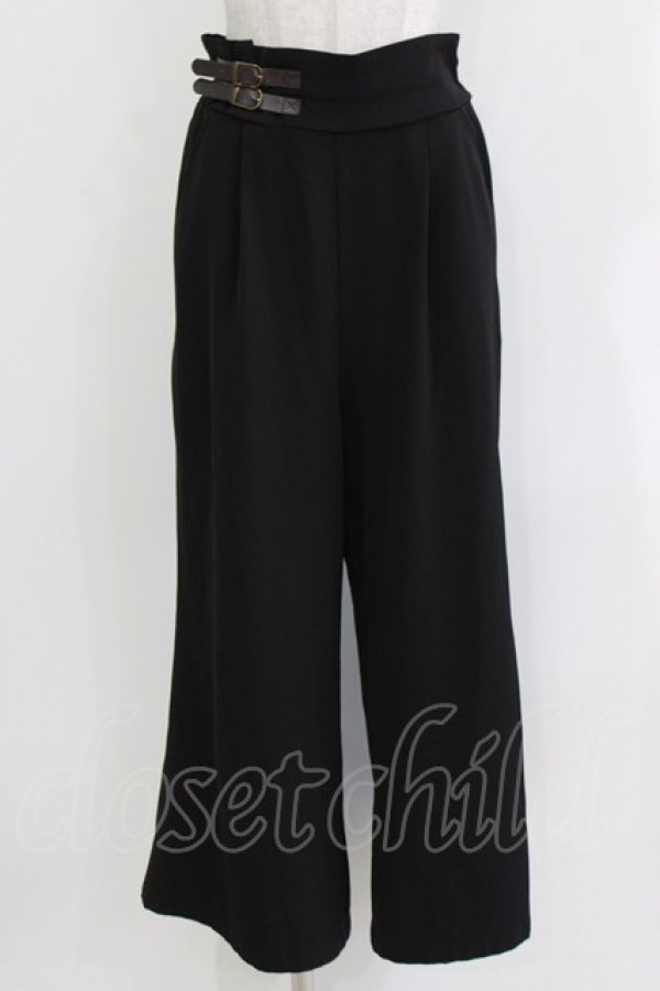 画像1: axes femme / ベルトデザインワイドパンツ M ブラック H-26-03-16-028-AX-PA-NS-ZH (1)