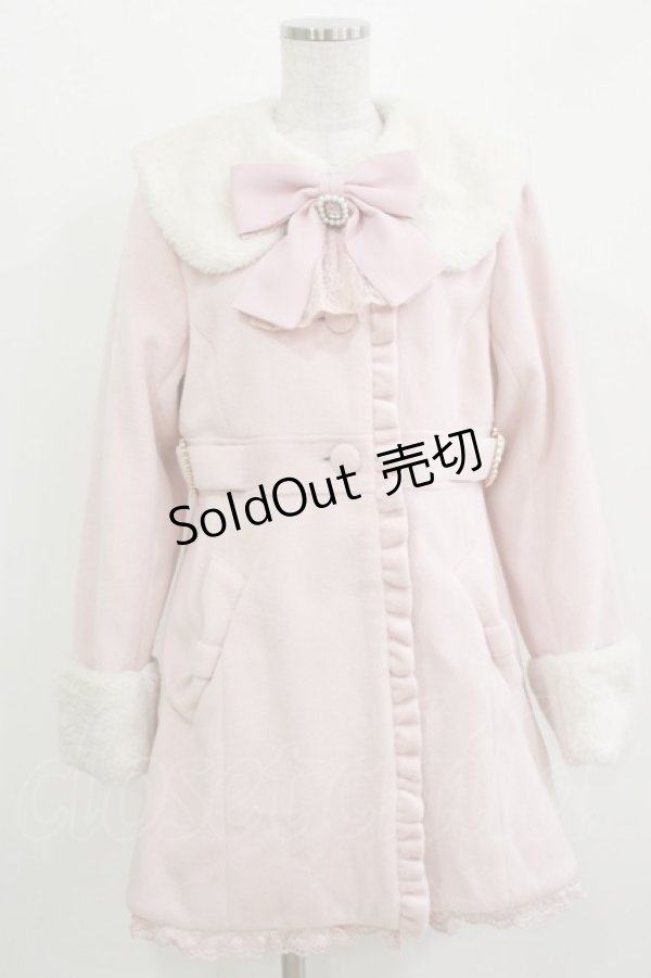 画像1: Pal elfy / ファー付きAラインコート Free ピンク H-26-03-16-032-0-CO-NS-ZH (1)