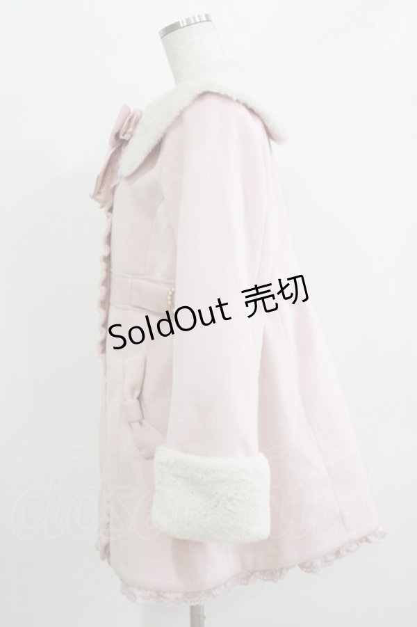 画像2: Pal elfy / ファー付きAラインコート Free ピンク H-26-03-16-032-0-CO-NS-ZH (2)