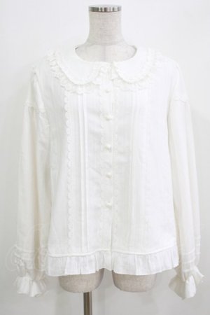 画像: 幽三巷（海外ロリータブランド） / 裏フリースフリルブラウス XL 白 H-26-03-16-034-PU-BL-NS-ZH