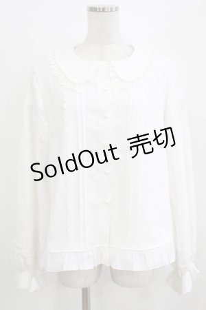 画像: 幽三巷（海外ロリータブランド） / 裏フリースフリルブラウス XL 白 H-26-03-16-034-PU-BL-NS-ZH