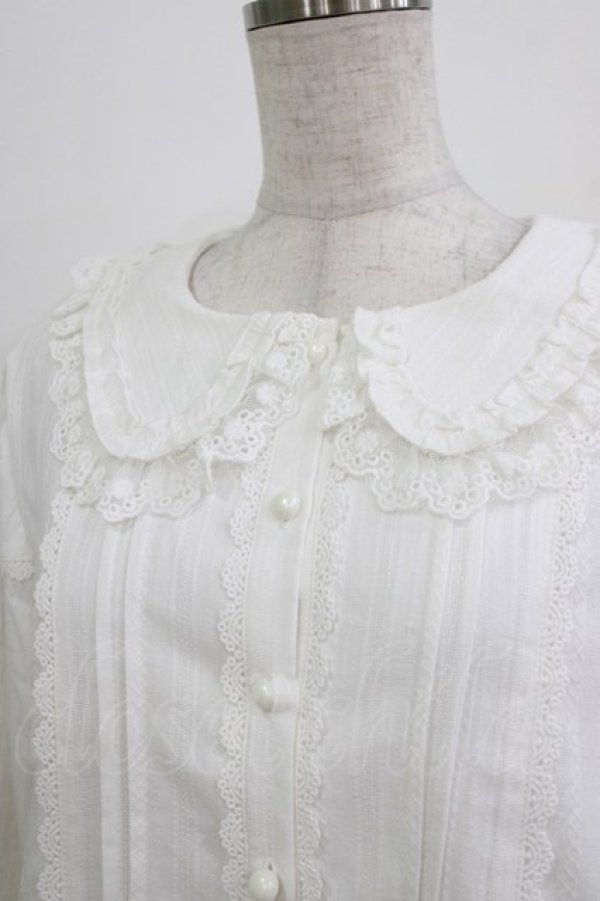 画像4: 幽三巷（海外ロリータブランド） / 裏フリースフリルブラウス XL 白 H-26-03-16-034-PU-BL-NS-ZH (4)