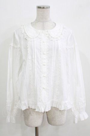 画像: 幽三巷（海外ロリータブランド） / フリルブラウス L 白 H-26-03-16-035-PU-BL-NS-ZH