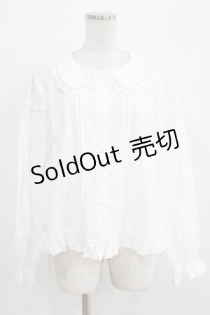 画像: 幽三巷（海外ロリータブランド） / フリルブラウス L 白 H-26-03-16-035-PU-BL-NS-ZH