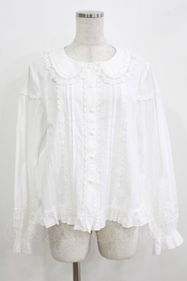 画像1: 幽三巷（海外ロリータブランド） / フリルブラウス L 白 H-26-03-16-035-PU-BL-NS-ZH (1)