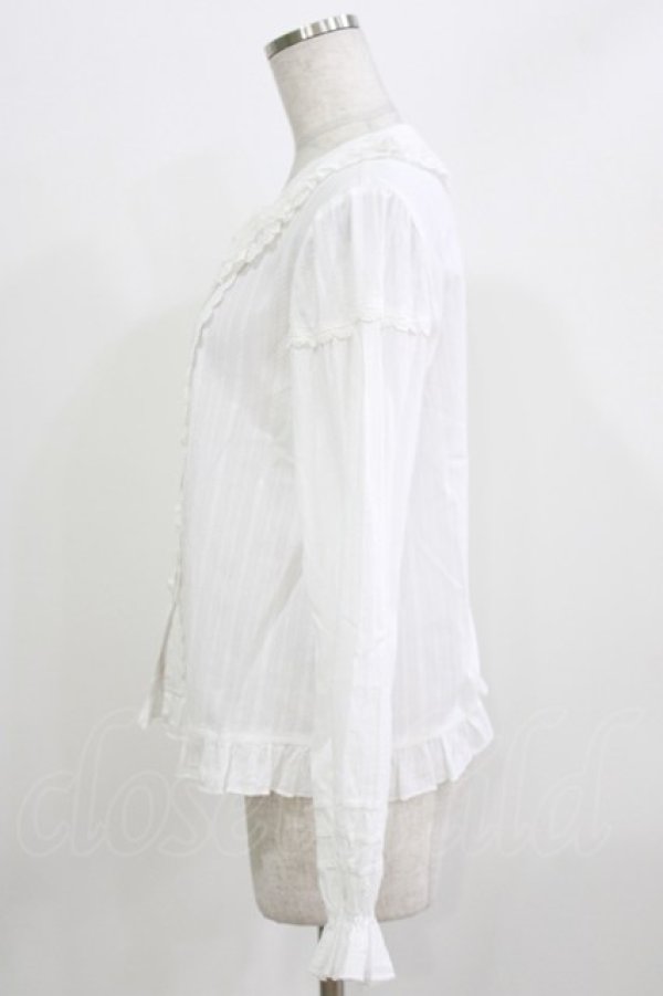 画像2: 幽三巷（海外ロリータブランド） / フリルブラウス L 白 H-26-03-16-035-PU-BL-NS-ZH (2)