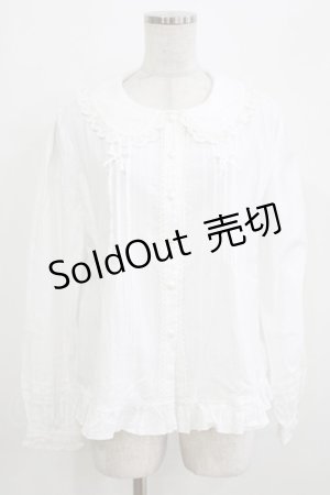 画像: 幽三巷（海外ロリータブランド） / フリルブラウス XL 白 H-26-03-16-036-PU-BL-NS-ZH