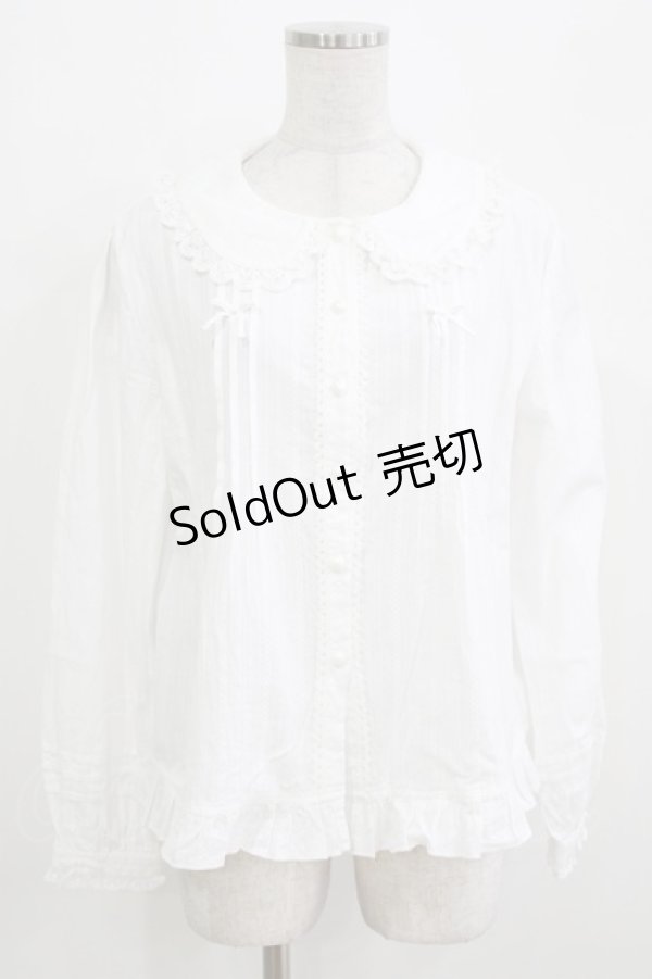 画像1: 幽三巷（海外ロリータブランド） / フリルブラウス XL 白 H-26-03-16-036-PU-BL-NS-ZH (1)