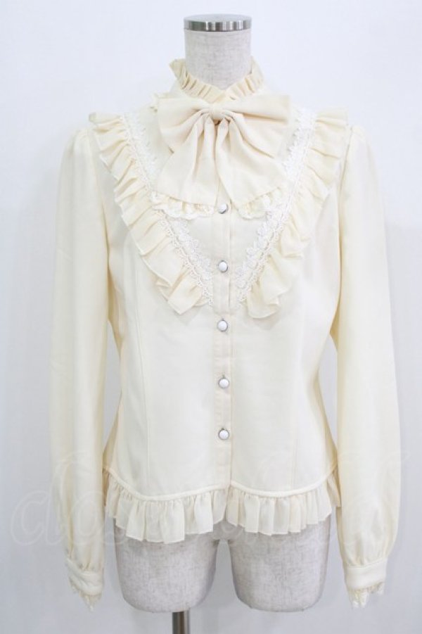 画像1: Lolitime（海外ロリータブランド） / 裏フリースフリルブラウス XL 生成り H-26-03-16-037-GO-BL-NS-ZH (1)