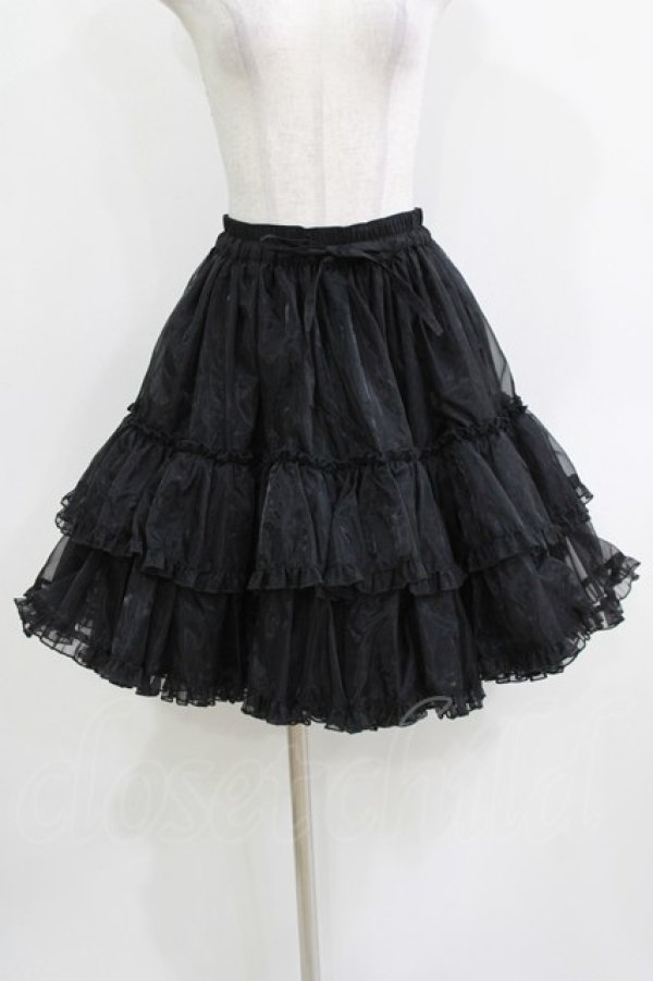 画像1: metamorphose / オーガンジーフリルパニエ Free ブラック H-26-03-16-041-ME-SK-NS-ZH (1)