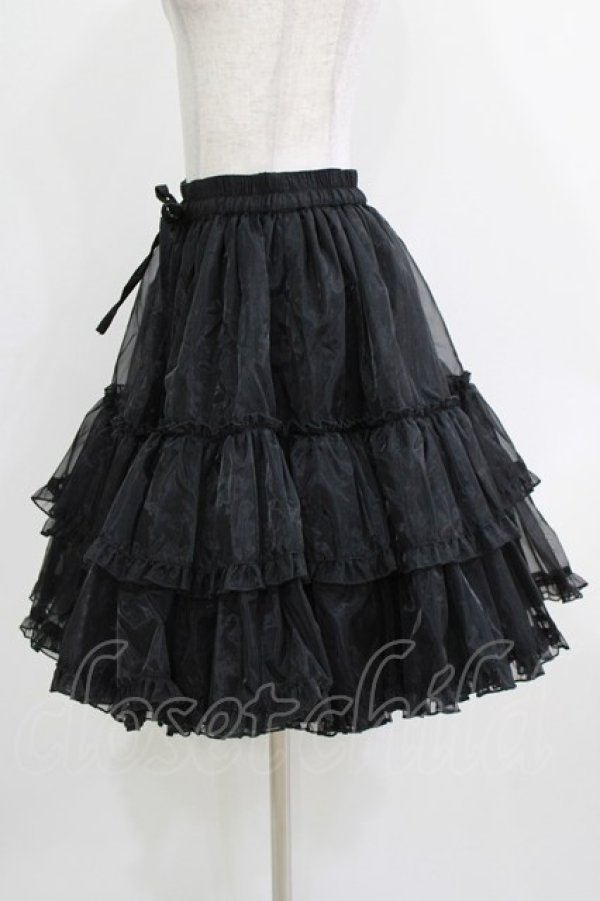 画像2: metamorphose / オーガンジーフリルパニエ Free ブラック H-26-03-16-041-ME-SK-NS-ZH (2)