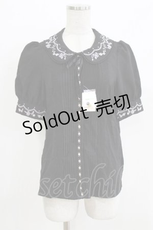 画像: Secret Honey / 薔薇刺繍ブラウス Free ブラック H-26-03-16-044-CA-BL-NS-ZH