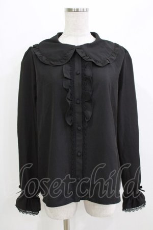 画像: m petit by misako / AM マルエリフリルブラウス L ブラック H-26-03-16-045-LO-BL-NS-ZH