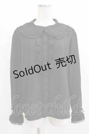 画像: m petit by misako / AM マルエリフリルブラウス L ブラック H-26-03-16-045-LO-BL-NS-ZH