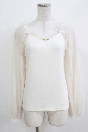 画像: m petit by misako / 袖シアーフリルプルオーバー M オフ H-26-03-16-049-LO-TO-NS-ZH