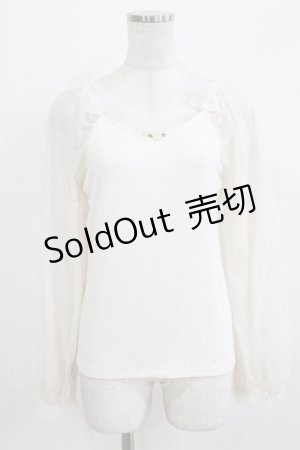 画像: m petit by misako / 袖シアーフリルプルオーバー M オフ H-26-03-16-049-LO-TO-NS-ZH