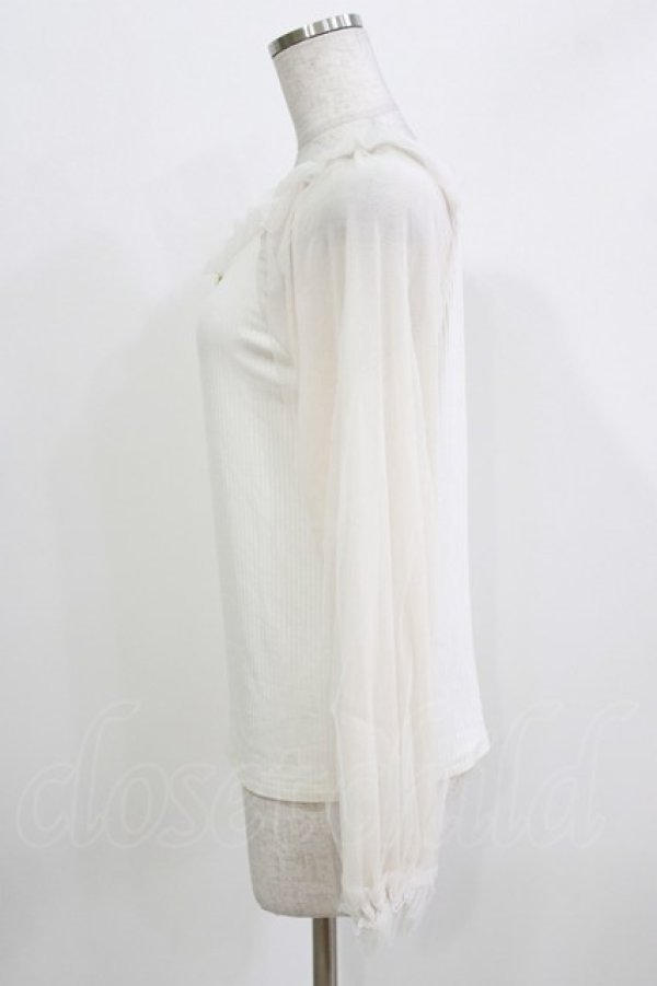 画像2: m petit by misako / 袖シアーフリルプルオーバー M オフ H-26-03-16-049-LO-TO-NS-ZH (2)