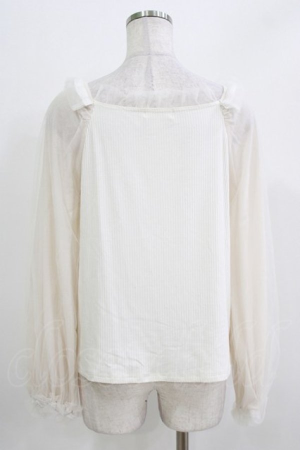 画像3: m petit by misako / 袖シアーフリルプルオーバー M オフ H-26-03-16-049-LO-TO-NS-ZH (3)