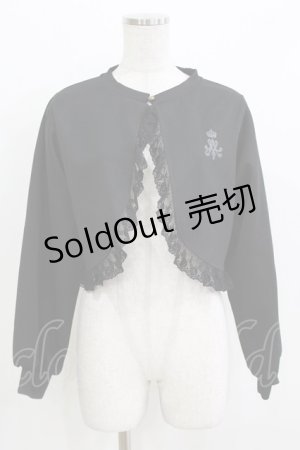 画像: m petit by misako / AM バラレースニットカーディガン M ブラック H-26-03-16-050-LO-TO-NS-ZH