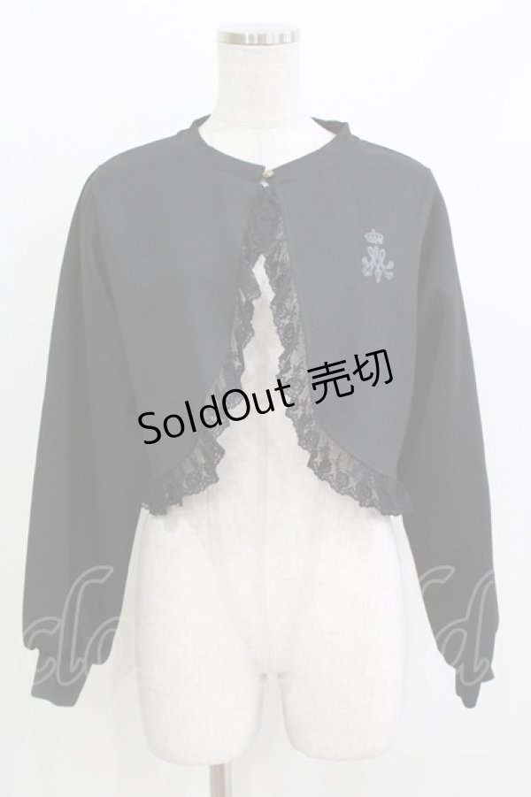 画像1: m petit by misako / AM バラレースニットカーディガン M ブラック H-26-03-16-050-LO-TO-NS-ZH (1)