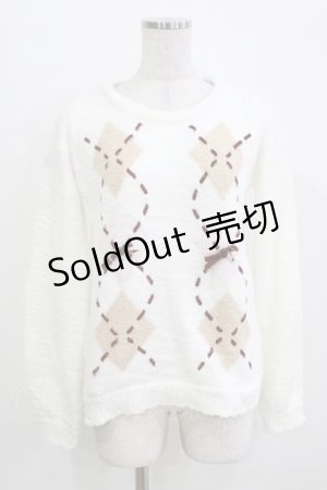 画像: LIZ LISA / /アーガイルニット Free 白 H-26-03-16-053-LO-TO-NS-ZH