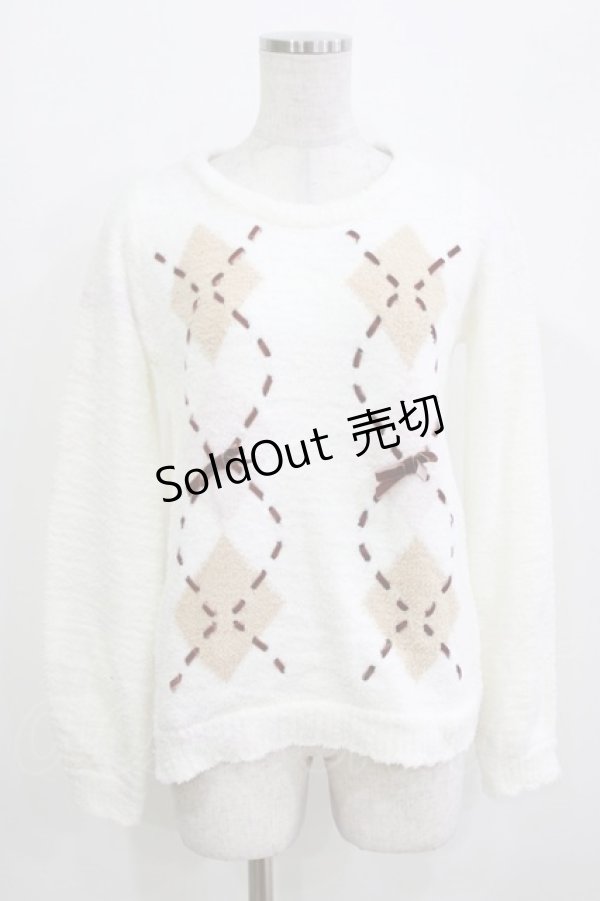 画像1: LIZ LISA / /アーガイルニット Free 白 H-26-03-16-053-LO-TO-NS-ZH (1)