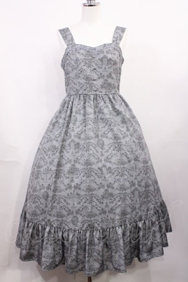 画像1: m petit by misako / MSKトワルドジュイジャンパースカート M グレー H-26-03-16-1004-LO-SK-NS-ZH (1)