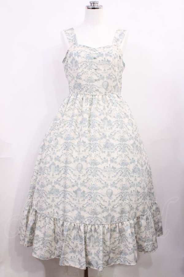 画像1: m petit by misako / MSKトワルドジュイジャンパースカート M オフ/サックス H-26-03-16-1005-LO-SK-NS-ZH (1)