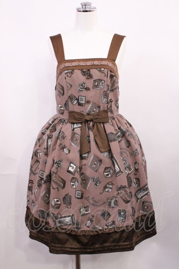 画像1: axes femme / プレゼントBOXワンピース M ブラウン H-26-03-16-1007-AX-OP-NS-ZH (1)