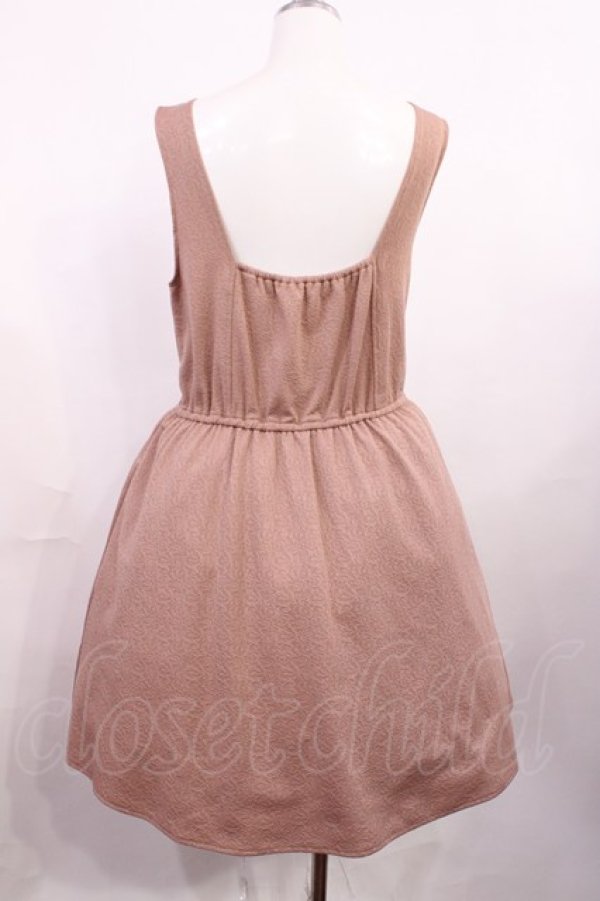 画像2: axes femme / はしごレースジャガードジャンパースカート M ピンク H-26-03-16-1008-AX-OP-NS-ZH (2)