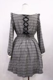 画像2: LIZ LISA / レースアップチェックリボンワンピース Free グレー H-26-03-16-1010-LO-OP-NS-ZH (2)