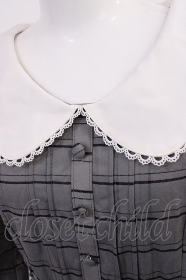 画像3: LIZ LISA / レースアップチェックリボンワンピース Free グレー H-26-03-16-1010-LO-OP-NS-ZH (3)