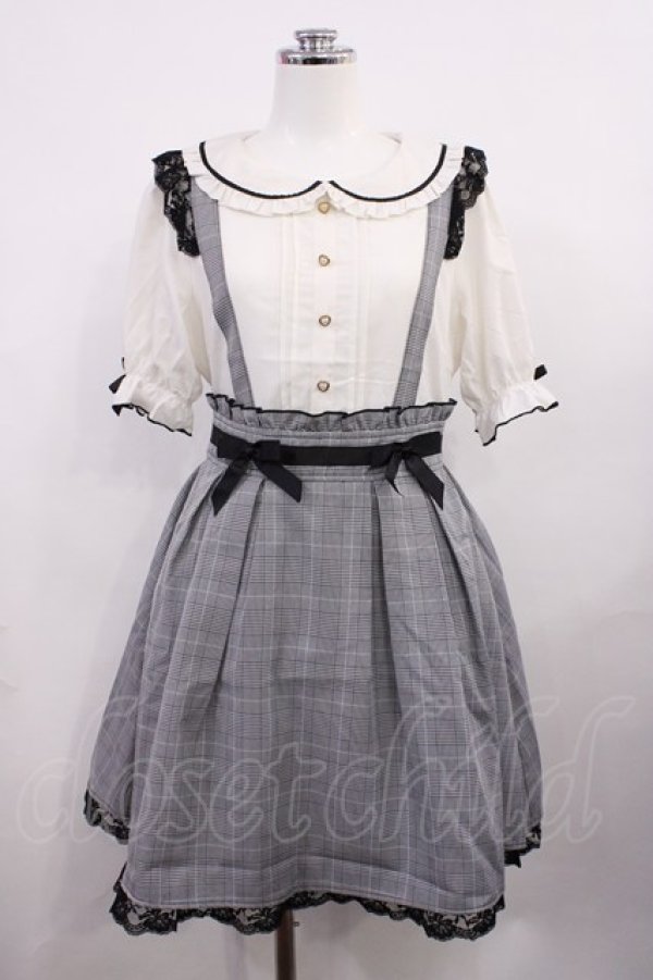 画像1: LIZ LISA / サスペンダー付きドッキングワンピース Free ブラックチェック H-26-03-16-1011-LO-OP-NS-ZH (1)