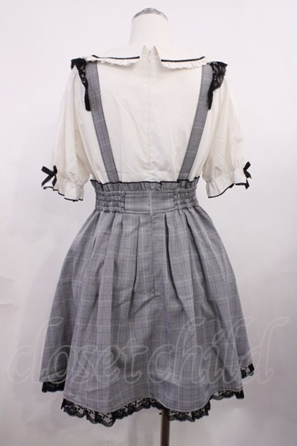画像2: LIZ LISA / サスペンダー付きドッキングワンピース Free ブラックチェック H-26-03-16-1011-LO-OP-NS-ZH (2)
