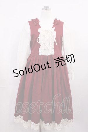 画像: Favorite / レースアップワンピース Free レッド H-26-03-16-1013-LO-OP-NS-ZH