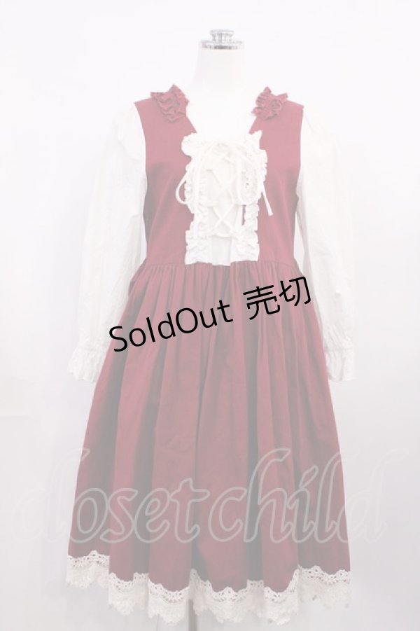 画像1: Favorite / レースアップワンピース Free レッド H-26-03-16-1013-LO-OP-NS-ZH (1)