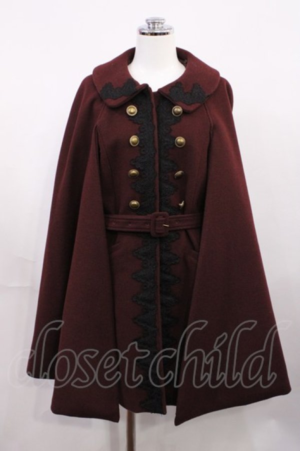 画像1: axes femme / クラシックケープコート M ボルドー H-26-03-16-1022-AX-CO-NS-ZH (1)
