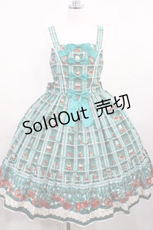 画像: metamorphose / Retro Cherryティアードジャンパースカート サイズ1 グリーン H-26-03-16-1002-ME-OP-NS-ZH